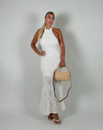 Dress in crochet bianco