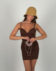 Mini dress contenitivo marrone