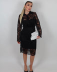 Gonna Longuette in pizzo nera