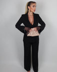 Blazer Serena con inserti in pizzo nero