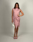 Mini dress gessato Pink