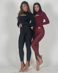 Leggings con ghette bordeaux