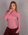 Collo alto basic rosa