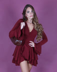 Mini dress Lola bordeaux