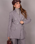 Tailleur doppiopetto gessato grigio  avvitato