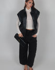 Gilet in pelle nero