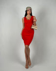 Bandage scollo V rosso corallo
