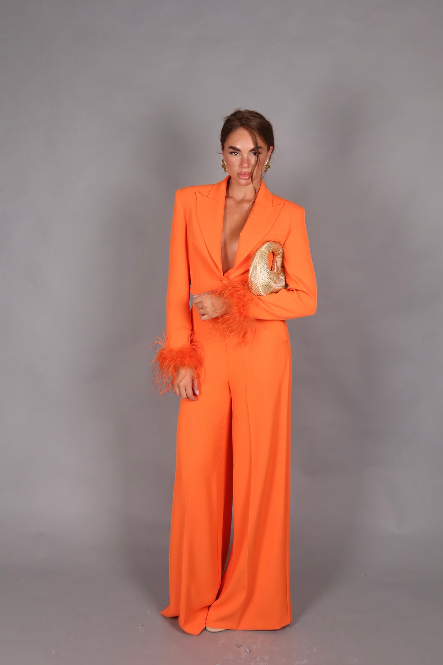 Plume blazer orange