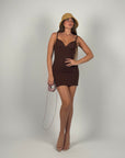 Mini dress contenitivo marrone
