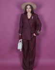 Pantalone bea gessato bordeaux