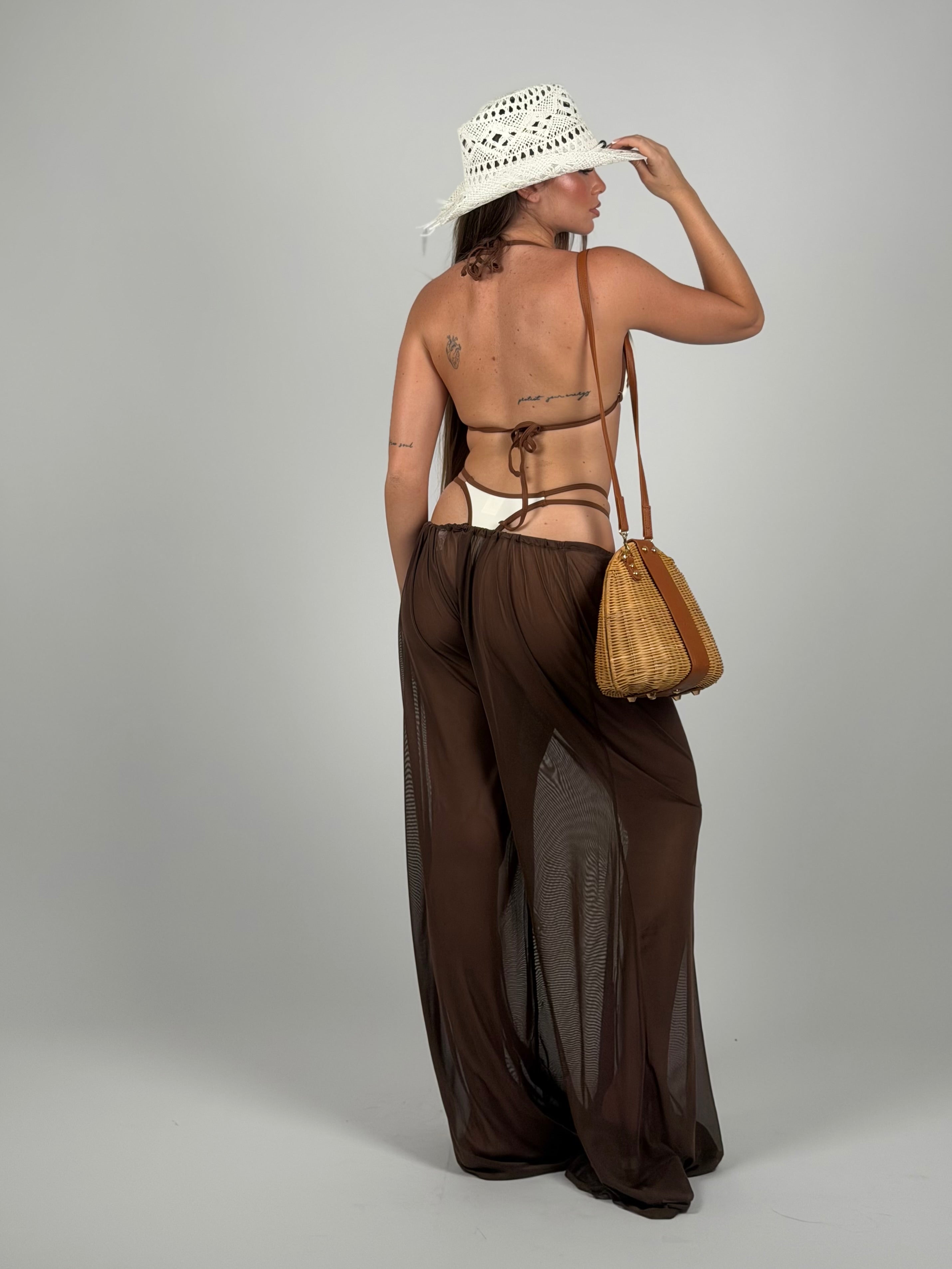 Set 3 pezzi costume e pantalone Brown