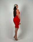 Bandage scollo V rosso corallo
