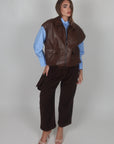 Gilet in pelle Brown