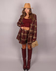 Coordinato scozzese bordeaux
