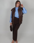 Gilet in pelle Brown