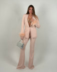 Giacca Chiara con piume rosa