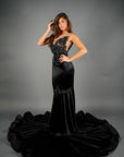 Dress luxury diamond gala nero