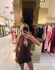 Mini Dress conchiglia marrone