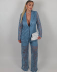 Blazer in pizzo polvere