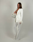 Giacca Chiara con piume White