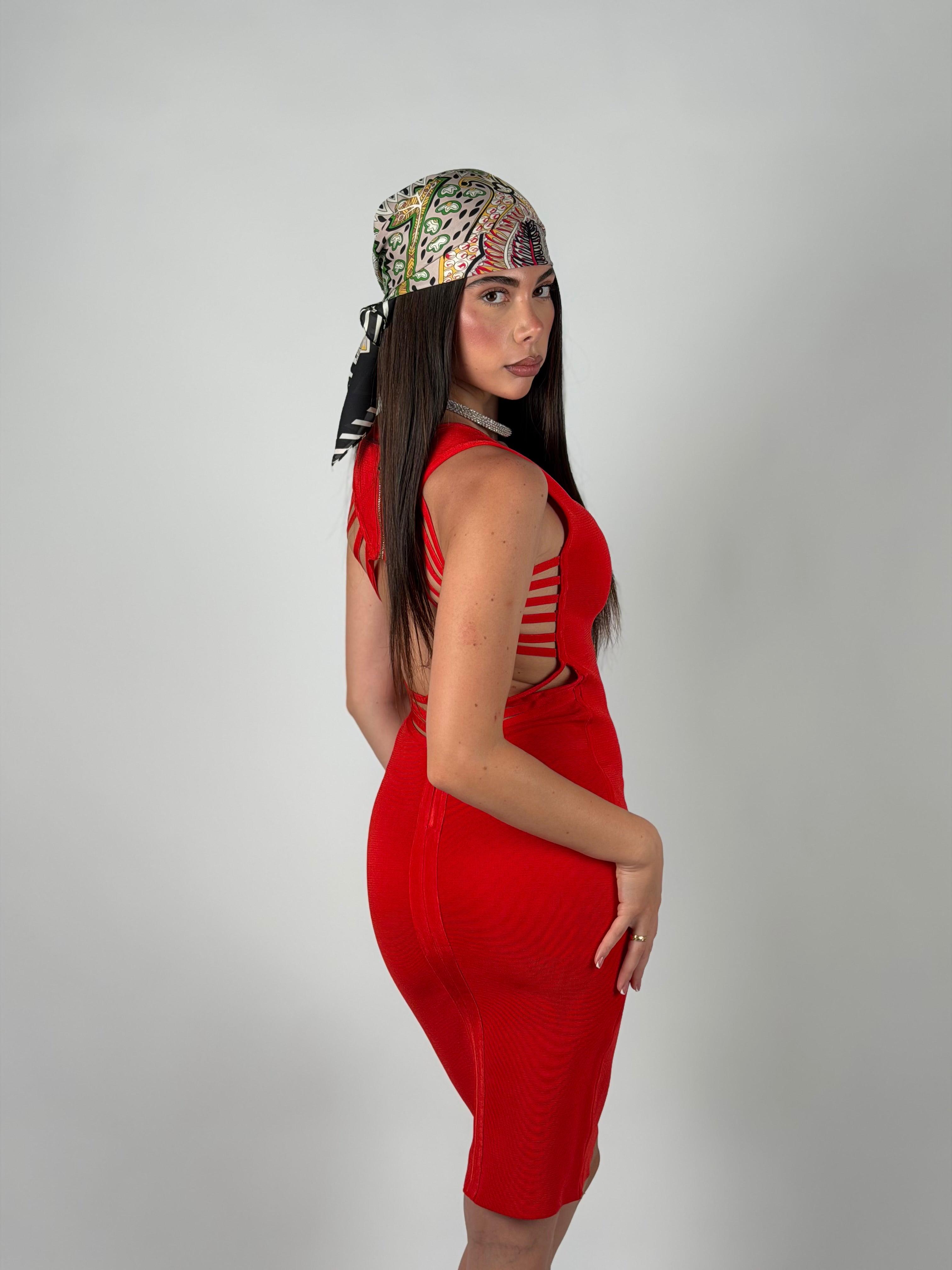 Bandage scollo V rosso corallo