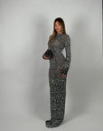 Long dress luxury diamond nero