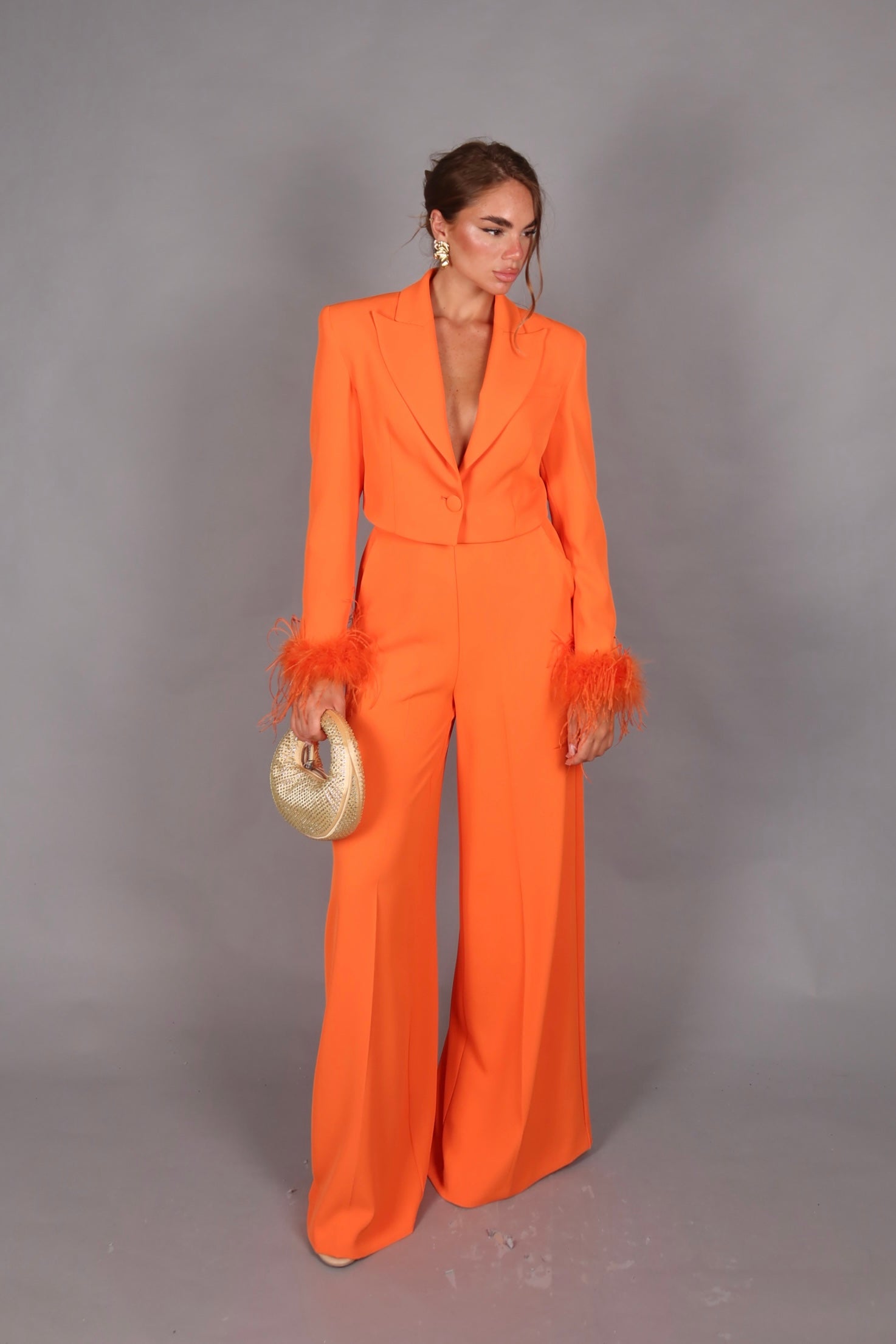 Plume blazer orange