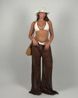 Set 3 pezzi costume e pantalone Brown