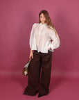 Camicia con balze panna