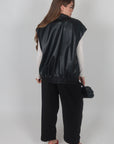 Gilet in pelle nero