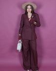 Pantalone bea gessato bordeaux