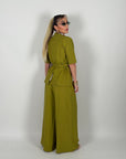 Pantalone Lella in lino verde acido