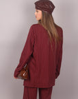 Tailleur doppiopetto gessato  bordeaux