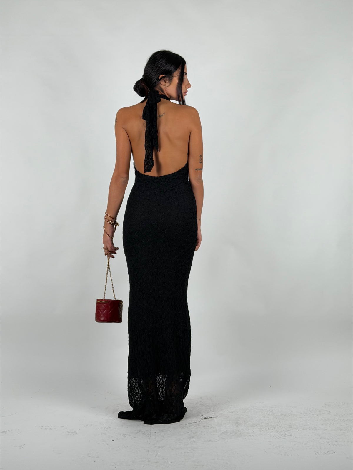 Dress Megan in pizzo nero