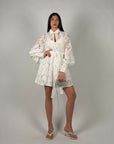 Mini dress lorena bianco in pizzo