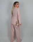 Blazer Serena con inserti in pizzo rosa