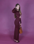 Dress cut out bordeaux