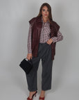 Gilet in pelle bordeaux