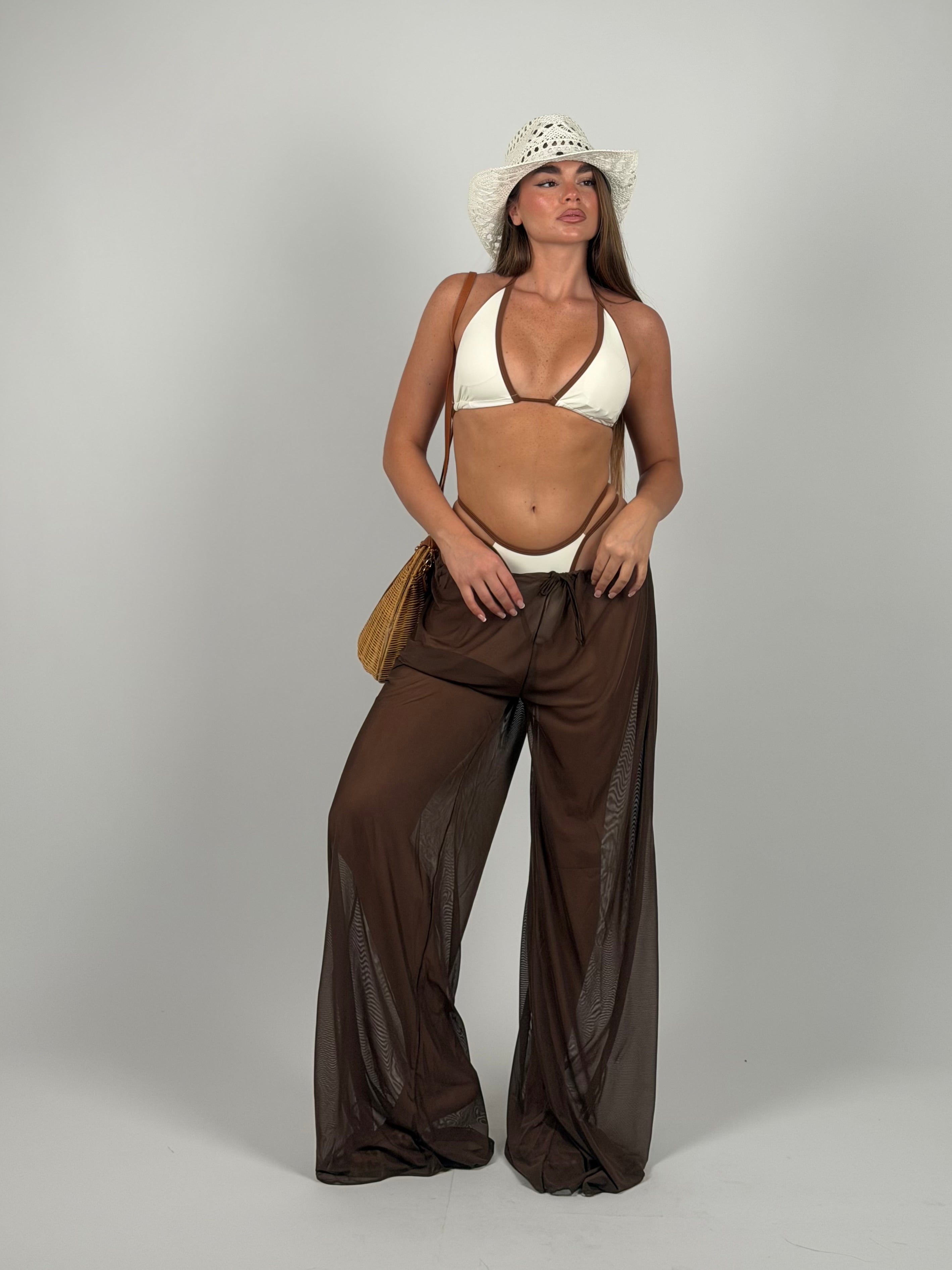 Set 3 pezzi costume e pantalone Brown