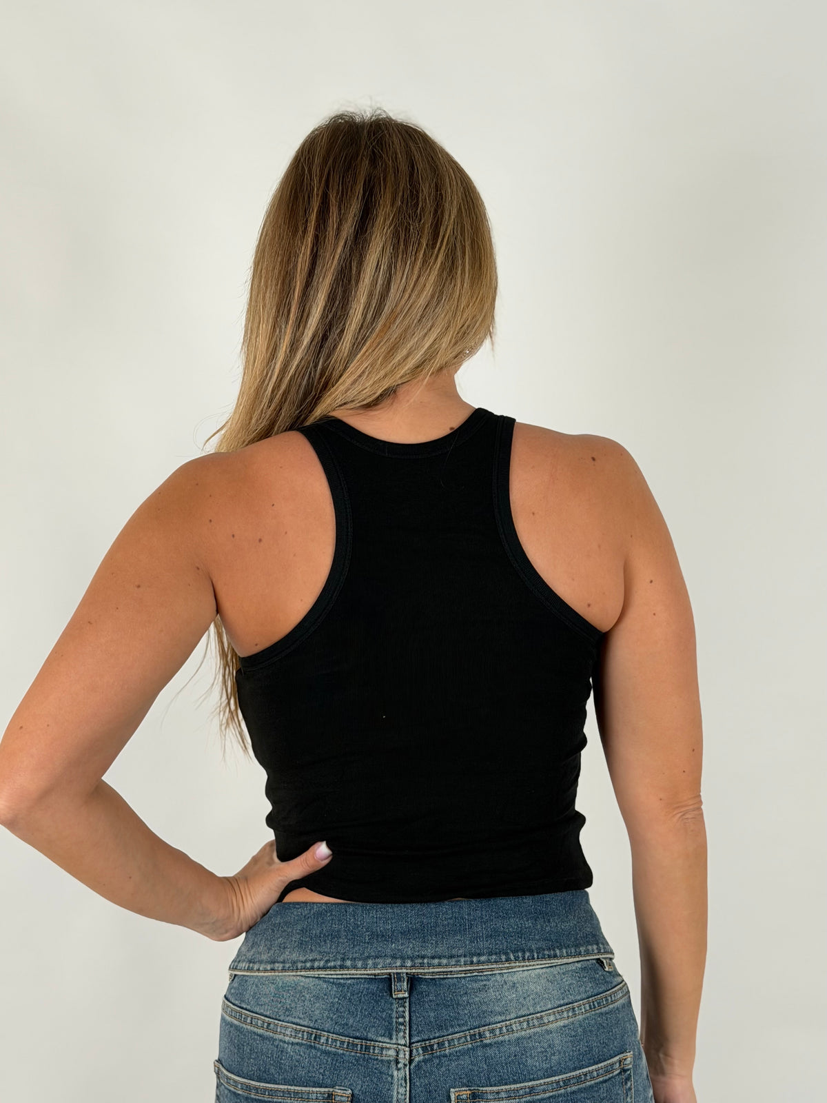 Canotta crop basic nero