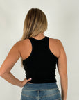 Canotta crop basic nero