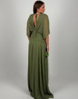 Dress in chiffon curvy verde