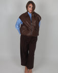 Gilet in pelle Brown