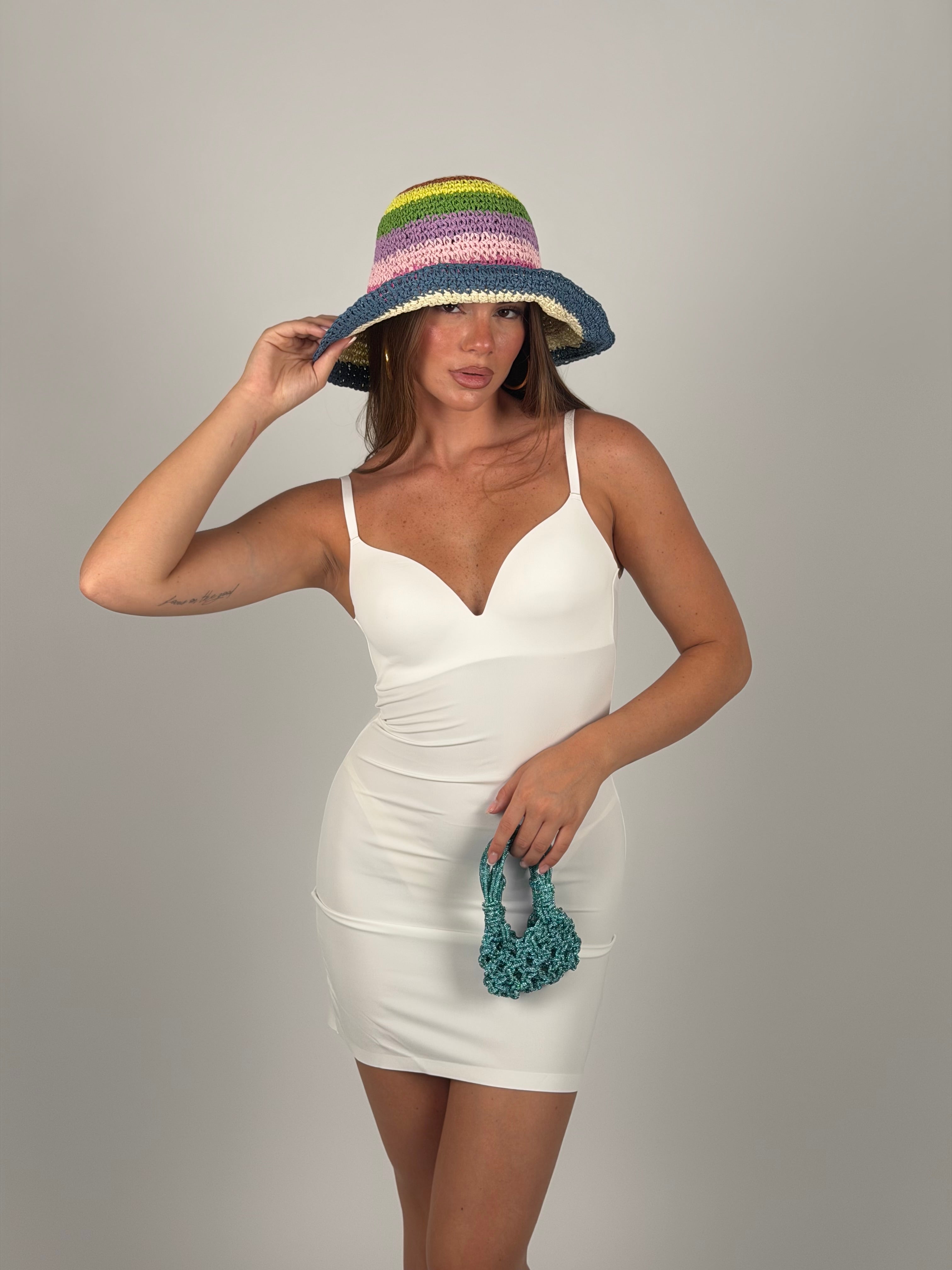Mini dress contenitivo bianco