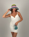 Mini dress contenitivo bianco