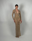Long dress luxury scollo V
