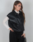 Gilet in pelle nero