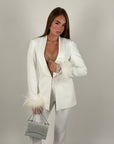 Giacca Chiara con piume White