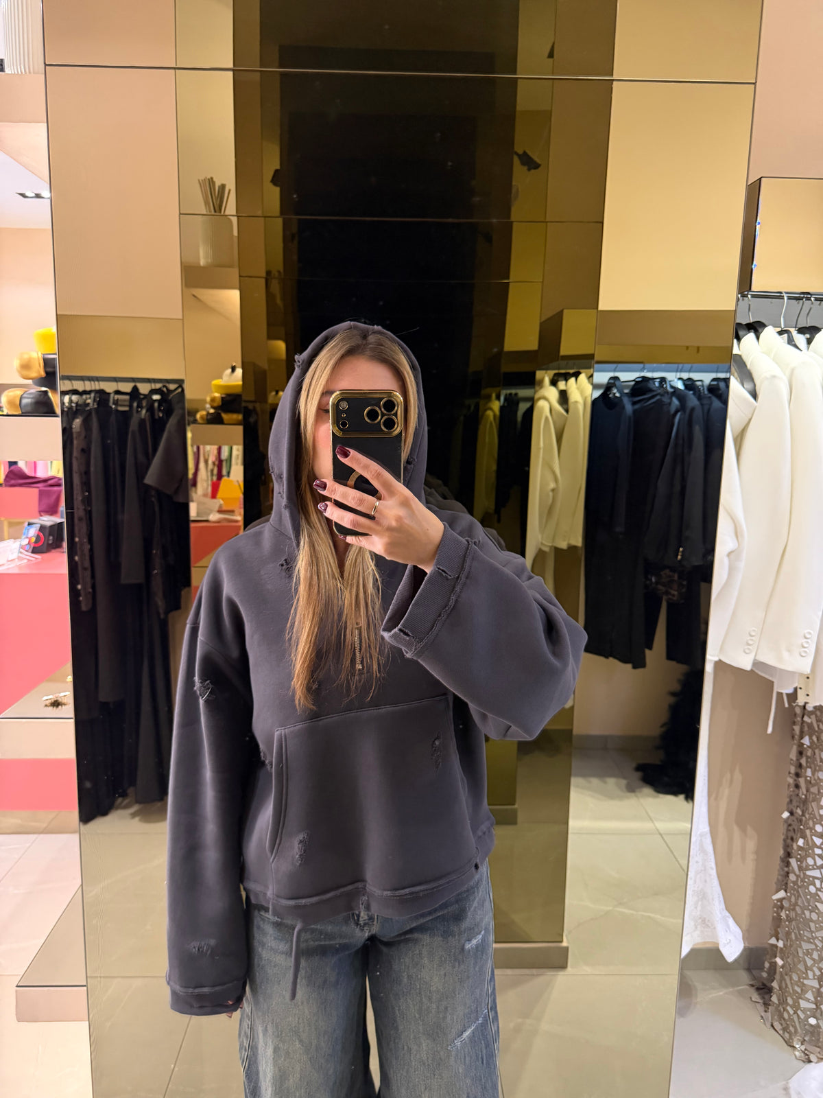 Felpa street style grigia