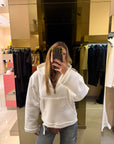 Felpa street style bianca